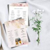 Neutrale Boho-Botanische Hochzeitsprogrammkarte