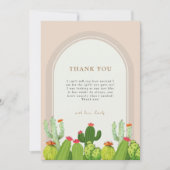 Neutrale Boho Cactus Arch Baby Shower Dankeskarte (Vorderseite)