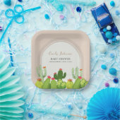 Neutrale Boho Cactus Arch Baby Shower Pappteller (Party)