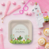 Neutrale Boho Cactus Arch Baby Shower Pappteller (Party)