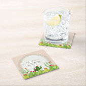 Neutrale Boho Cactus Arch Baby Shower Rechteckiger Pappuntersetzer (Vor Ort)