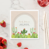 Neutrale Boho Cactus Arch Baby Shower Serviette (Beispiel)