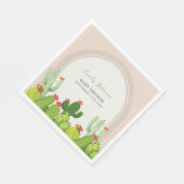 Neutrale Boho Cactus Arch Baby Shower Serviette (Ecke)