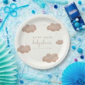 Neutrale Boho Clouds Stars Babydusche Pappteller (Party)