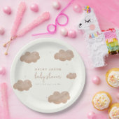 Neutrale Boho Clouds Stars Babydusche Pappteller (Party)