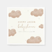 Neutrale Boho Clouds Stars Babydusche Serviette (Vorderseite)