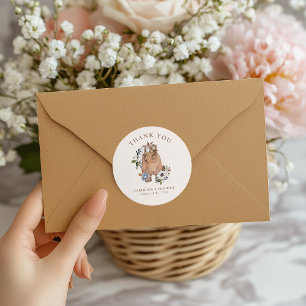 Neutrale Boho-Kinderzimmer-Baby-Shower-Dankeschön Runder Aufkleber
