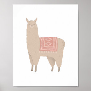 Neutrale Boho-Llama-Mädchenzimmer-Nursery-Dekorati Poster