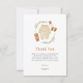 Neutrale Boho Muster Baby Dusche Dankeskarte (Vorderseite)