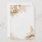 Neutrale Boho-Pampasgras-Taufe Einladung (Rückseite)
