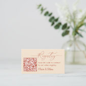 Neutrale Boho-QR-Code-Hochzeitsregister-Beilage Begleitkarte (Stehend Vorderseite)