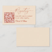 Neutrale Boho-QR-Code-Hochzeitsregister-Beilage Begleitkarte (Vorne/Hinten)