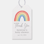 Neutrale Boho Rainbow Baby Shower Geschenkanhänger (Vorderseite)