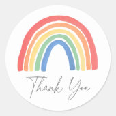 Neutrale Boho Rainbow Baby Shower Runder Aufkleber (Vorderseite)