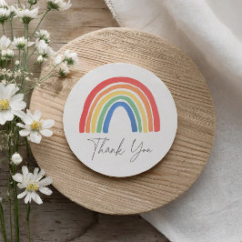 Neutrale Boho Rainbow Baby Shower Runder Aufkleber
