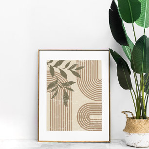 Neutrale Boho-Regenbogen-Botanik-Abstrakte Wandkun Poster