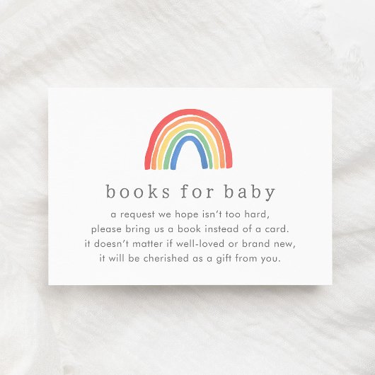 Neutrale Boho-Regenbogenbücher für Baby Begleitkarte