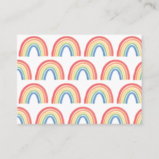 Neutrale Boho-Regenbogenbücher für Baby Begleitkarte (Rückseite)