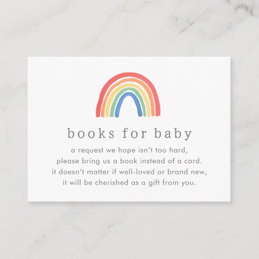 Neutrale Boho-Regenbogenbücher für Baby Begleitkarte (Vorderseite)