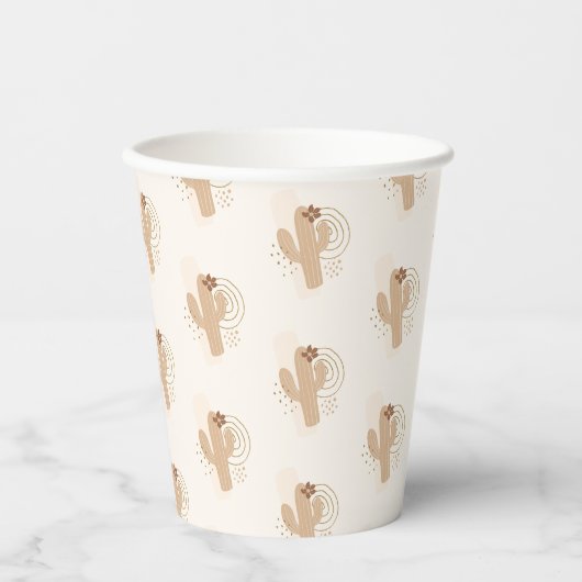 Neutrale Boho Wüstendusche Pappbecher (Vorderseite)