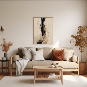 Neutrale botanische Abstrakte Minimalistische Besc Poster