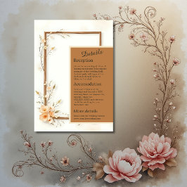 Neutrale Botanische Akzente Hochzeit Begleitkarte