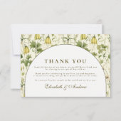 Neutrale botanische Gartenhochzeit mit Torbogen Dankeskarte (Vorderseite)