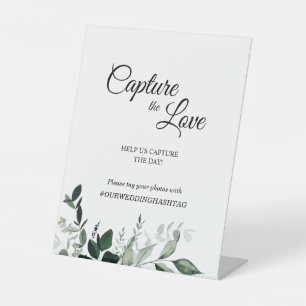 Neutrale Botanische Hochzeit erobert die Liebe Sockelschild