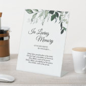 Neutrale botanische Hochzeit in liebender Erinneru Sockelschild (In SItu)