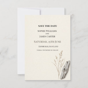 Neutrale botanische Hochzeit Save The Date