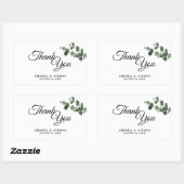 Neutrale Botanische Hochzeit Vielen Dank Rechteckiger Aufkleber (Blatt)