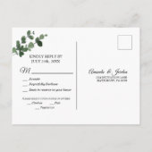 Neutrale botanische Hochzeitreaktion Postkarte (Rückseite)