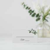 Neutrale botanische Hochzeitsstimmung-Platzkarte Platzkarte (Stehend Vorderseite)