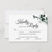 Neutrale Botanische Remissionskarte mit Essenswahl RSVP Karte (Vorderseite)