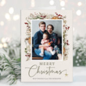 Neutrale Botanische Weihnachtskarte Karte