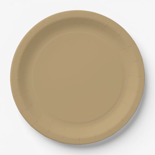 Neutrale braune Papierplatte Pappteller (Vorderseite)