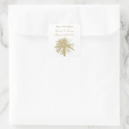 Neutrale bräunliche Farbpalette elegante Hochzeit  Quadratischer Aufkleber
