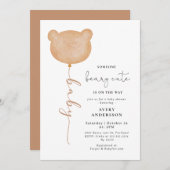 Neutrale Braunteddybärdusche Einladung (Vorne/Hinten)