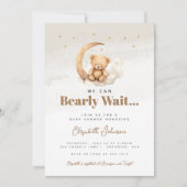 Neutrale Braunteddybärdusche Einladung (Vorderseite)