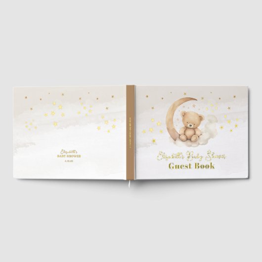 Neutrale Braunteddybärdusche Gästebuch (Voll)