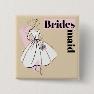 Neutrale Bridesmaid-Buttons Button