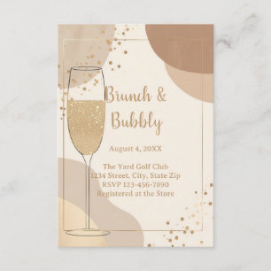 Neutrale Brunch- und Sekt-Details Karte – Beige