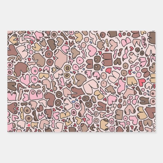 neutrale Brustpatrone Geschenkpapier Set (Vorderseite 3)