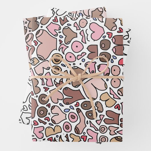 neutrale Brustpatrone Geschenkpapier Set (Beispiel)