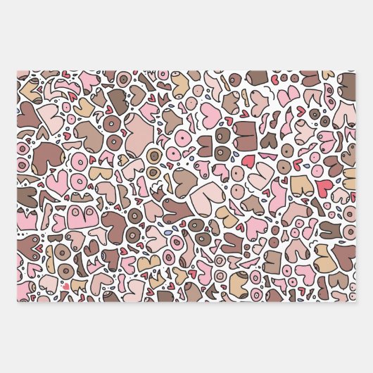 neutrale Brustpatrone Geschenkpapier Set (Vorderseite)