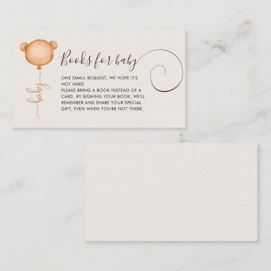Neutrale Buchanfrage Babydusche Begleitkarte (Vorne/Hinten)