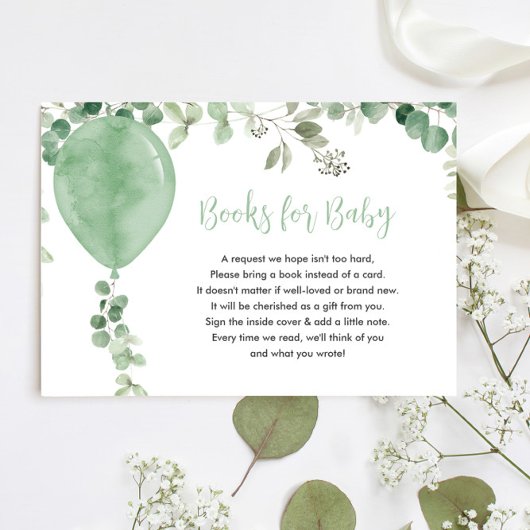 Neutrale Bücher für Babyballon Begleitkarte