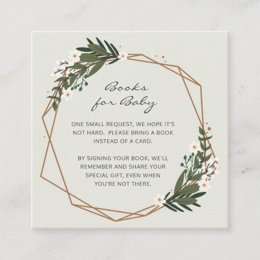 Neutrale Bücher für Babydusche Begleitkarte (Vorderseite)