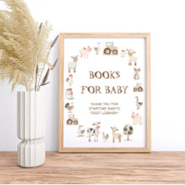 Neutrale Bücher für niedliche Landtiere Poster