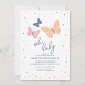 Neutrale Butterfly-Babydusche für moderne Geschlec Einladung (Vorderseite)